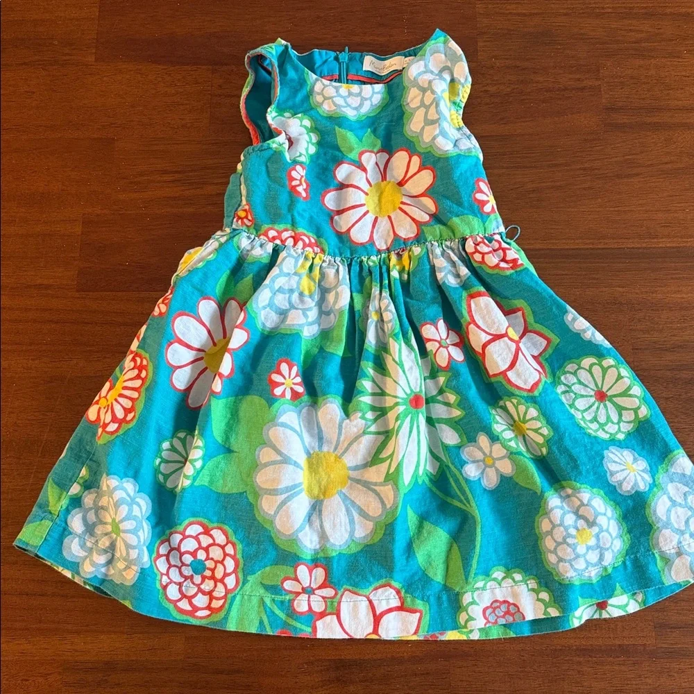 Mini Boden Girls Sleeveless Floral Dress. 4-5 years (110 CM)